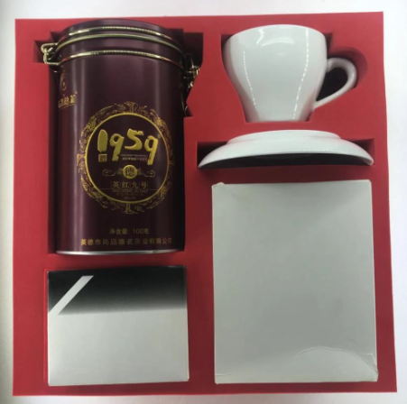 紅色EVA內襯-茶具禮盒包裝應用